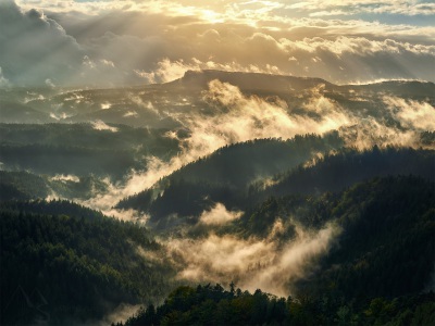 A valley of golden mists --- Údolí zlatých mlh